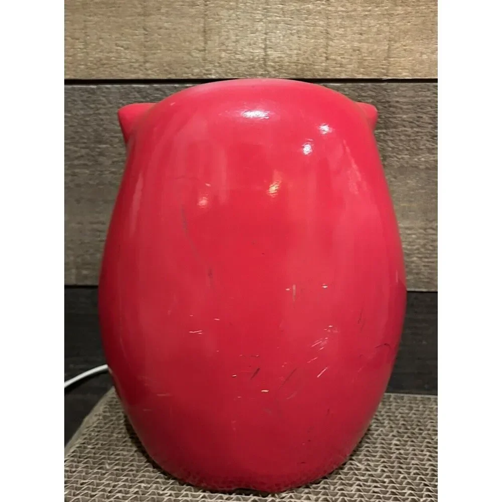 Vintage Red Owl Accent Table‎ Lamp Ceramic 8